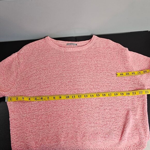 COS Womens Loose Knit Pullover Sweater, Long Sleeve, Pink Cotton, Size Large - Picture 7 of 8
